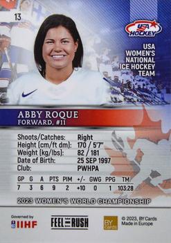 2023 BY Cards IIHF Women's World Championship #13 Abby Roque Back