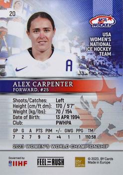 2023 BY Cards IIHF Women's World Championship #20 Alex Carpenter Back