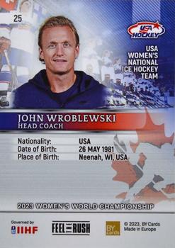 2023 BY Cards IIHF Women's World Championship #25 John Wroblewski Back