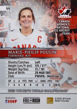 2023 BY Cards IIHF Women's World Championship #44 Marie-Philip Poulin Back