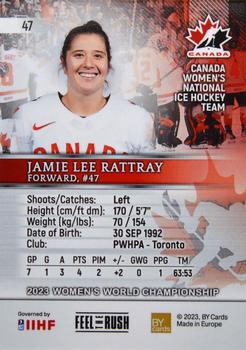 2023 BY Cards IIHF Women's World Championship #47 Jamie Lee Rattray Back