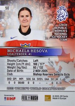 2023 BY Cards IIHF Women's World Championship #50 Michaela Hesova Back