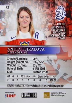 2023 BY Cards IIHF Women's World Championship #53 Aneta Tejralova Back