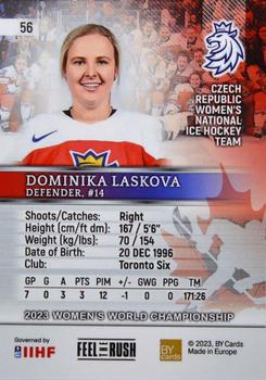 2023 BY Cards IIHF Women's World Championship #56 Dominika Laskova Back
