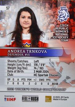 2023 BY Cards IIHF Women's World Championship #57 Andrea Trnkova Back