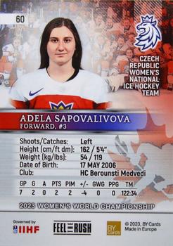 2023 BY Cards IIHF Women's World Championship #60 Adela Sapovalivova Back