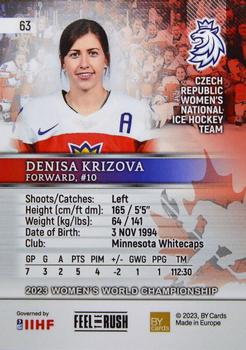2023 BY Cards IIHF Women's World Championship #63 Denisa Krizova Back