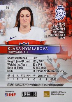 2023 BY Cards IIHF Women's World Championship #64 Klara Hymlarova Back