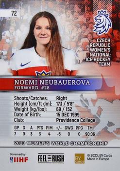 2023 BY Cards IIHF Women's World Championship #72 Noemi Neubauerova Back