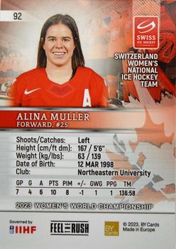 2023 BY Cards IIHF Women's World Championship #92 Alina Muller Back