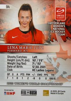 2023 BY Cards IIHF Women's World Championship #94 Lena-Marie Lutz Back