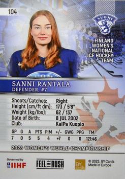2023 BY Cards IIHF Women's World Championship #104 Sanni Rantala Back