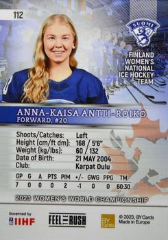 2023 BY Cards IIHF Women's World Championship #112 Anna-Kaisa Antti-Roiko Back