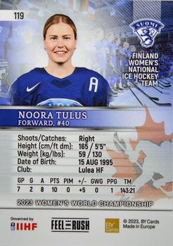 2023 BY Cards IIHF Women's World Championship #119 Noora Tulus Back