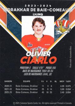2023-24 Extreme Baie-Comeau Drakkar (QMJHL) #NNO Olivier Ciarlo Back