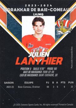 2023-24 Extreme Baie-Comeau Drakkar (QMJHL) #NNO Julien Lanthier Back