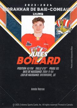 2023-24 Extreme Baie-Comeau Drakkar (QMJHL) #NNO Jules Boilard Back