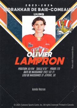 2023-24 Extreme Baie-Comeau Drakkar (QMJHL) #NNO Olivier Lampron Back