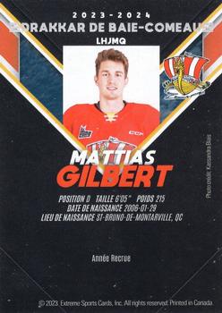 2023-24 Extreme Baie-Comeau Drakkar (QMJHL) #NNO Mattias Gilbert Back