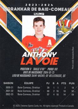 2023-24 Extreme Baie-Comeau Drakkar (QMJHL) #NNO Anthony Lavoie Back