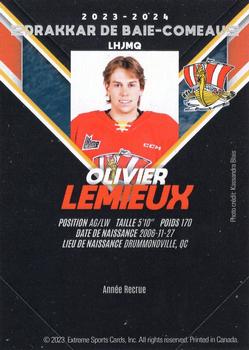 2023-24 Extreme Baie-Comeau Drakkar (QMJHL) #NNO Olivier Lemieux Back