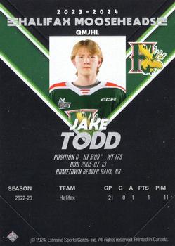 2023-24 Extreme Halifax Mooseheads (QMJHL) #NNO Jake Todd Back