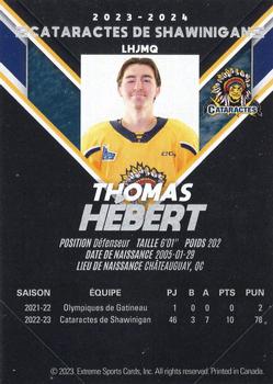 2023-24 Extreme Shawinigan Cataractes (QMJHL) #NNO Thomas Hebert Back