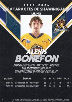 2023-24 Extreme Shawinigan Cataractes (QMJHL) #NNO Alexis Bonefon Back