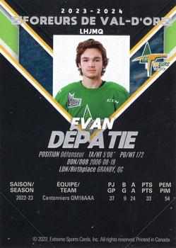 2023-24 Extreme Val-d'Or Foreurs (QJMHL) #NNO Evan Depatie Back