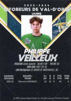 2023-24 Extreme Val-d'Or Foreurs (QJMHL) #NNO Philippe Veilleux Back