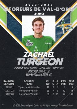 2023-24 Extreme Val-d'Or Foreurs (QJMHL) #NNO Zachael Turgeon Back