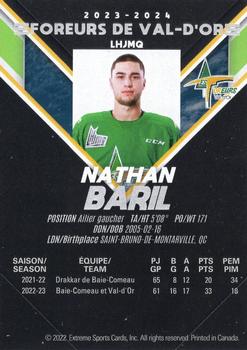 2023-24 Extreme Val-d'Or Foreurs (QJMHL) #NNO Nathan Baril Back