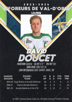 2023-24 Extreme Val-d'Or Foreurs (QJMHL) #NNO David Doucet Back