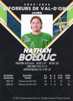 2023-24 Extreme Val-d'Or Foreurs (QJMHL) #NNO Nathan Bolduc Back