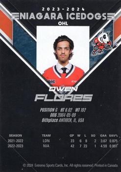 2023-24 Extreme Niagara IceDogs (OHL) #NNO Owen Flores Back
