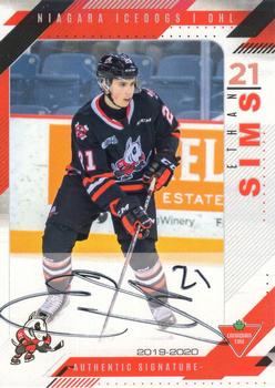 2019-20 Extreme Niagara IceDogs (OHL) Autographs #16 Ethan Sims Front