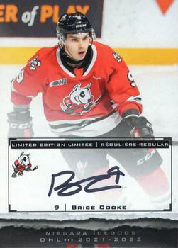 2021-22 Extreme Niagara IceDogs (OHL) Autographs #NNO Brice Cooke Front