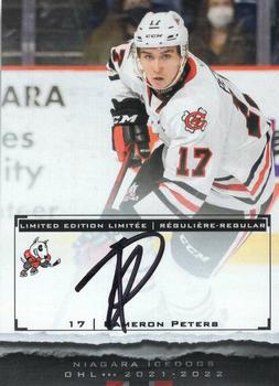 2021-22 Extreme Niagara IceDogs (OHL) Autographs #NNO Cameron Peters Front