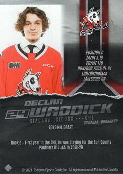 2021-22 Extreme Niagara IceDogs (OHL) Autographs #NNO Declan Waddick Back