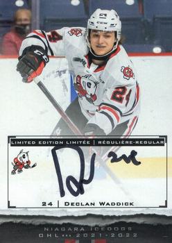 2021-22 Extreme Niagara IceDogs (OHL) Autographs #NNO Declan Waddick Front