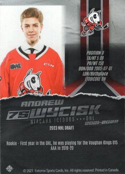 2021-22 Extreme Niagara IceDogs (OHL) Autographs #NNO Andrew Wycisk Back