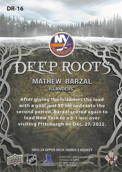 2023-24 Upper Deck - Deep Roots #DR-16 Mathew Barzal Back