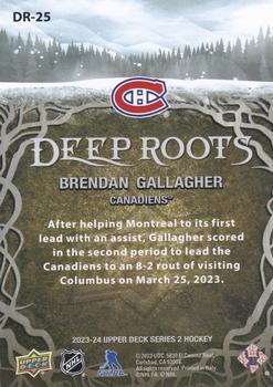 2023-24 Upper Deck - Deep Roots #DR-25 Brendan Gallagher Back