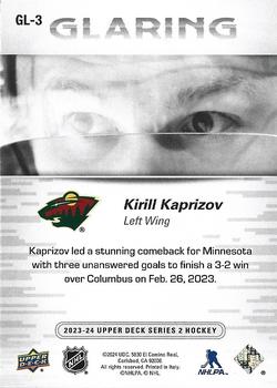 2023-24 Upper Deck - Glaring #GL-3 Kirill Kaprizov Back