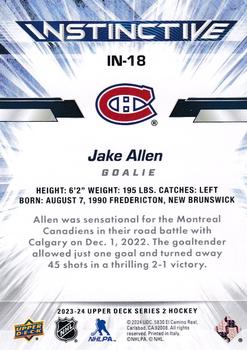 2023-24 Upper Deck - Instinctive #IN-18 Jake Allen Back