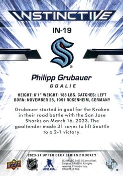 2023-24 Upper Deck - Instinctive Sparkle #IN-19 Philipp Grubauer Back