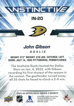 2023-24 Upper Deck - Instinctive Sparkle #IN-20 John Gibson Back