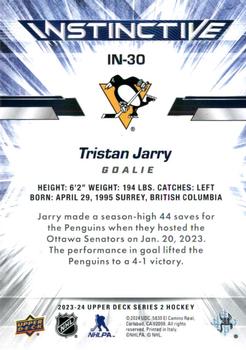 2023-24 Upper Deck - Instinctive Sparkle #IN-30 Tristan Jarry Back