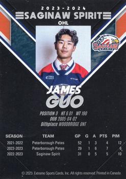2023-24 Extreme Saginaw Spirit (OHL) #NNO James Guo Back