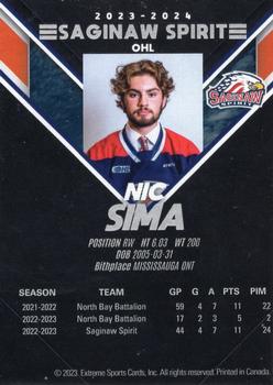 2023-24 Extreme Saginaw Spirit (OHL) #NNO Nic Sima Back